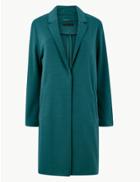 Marks & Spencer Knitted Single Breasted Coat Teal