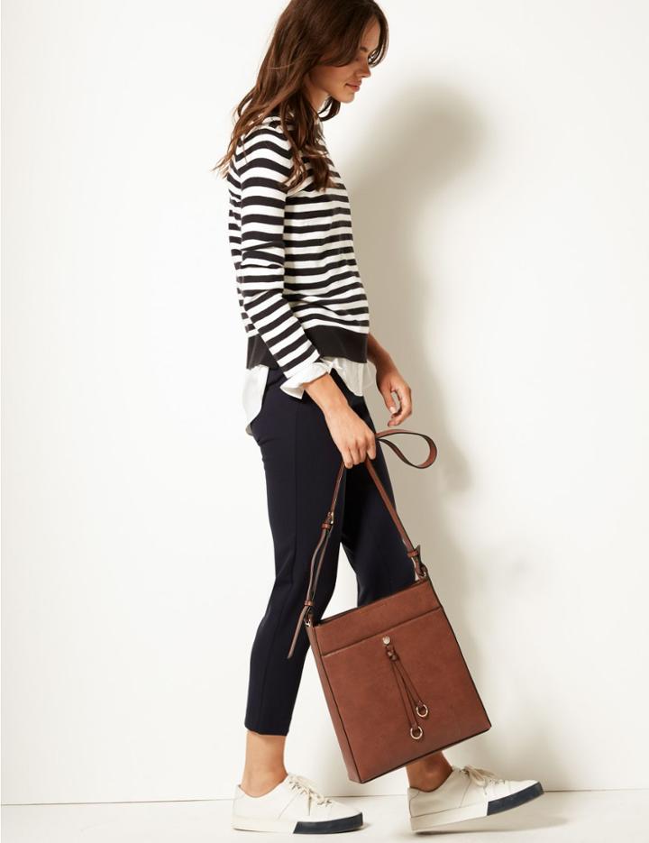 Marks & Spencer Faux Leather Ring Detail Messenger Bag Tan