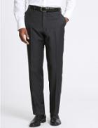 Marks & Spencer Striped Tailored Fit Wool Trousers Denim