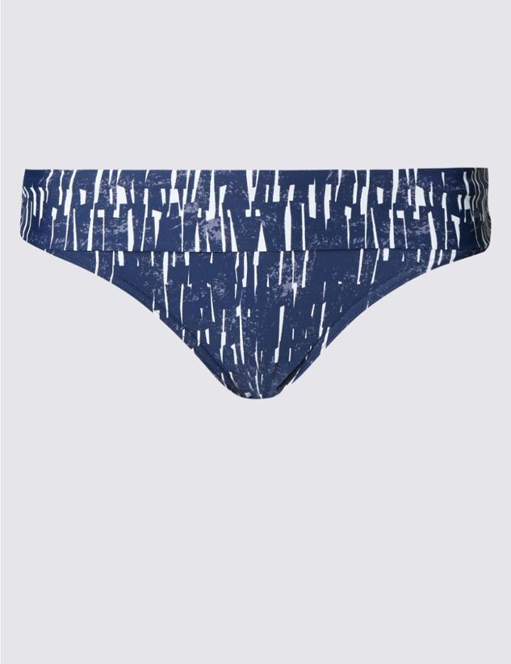 Marks & Spencer Printed Hipster Bikini Bottoms Navy Mix