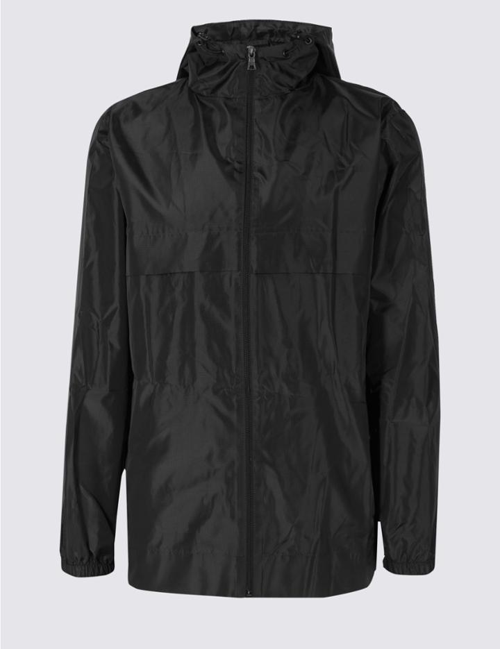 Marks & Spencer Packaway Raincoat Jacket With Stormwear&trade; Black
