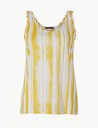 Marks & Spencer Printed Round Neck Vest Top Yellow Mix