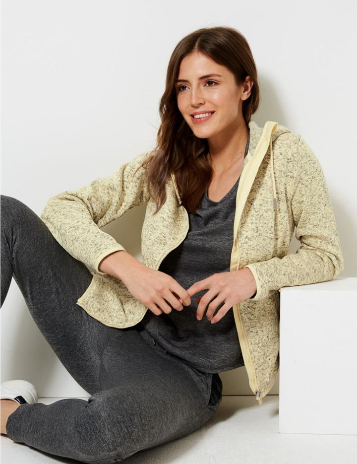 Marks & Spencer Knitted Fleece Jacket Soft Yellow