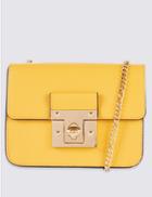 Marks & Spencer Faux Leather Twist Lock Bag Yellow