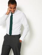 Marks & Spencer Cotton Stretch Slim Fit Shirt White