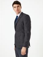 Marks & Spencer Pure Wool Prince Of Wales Checked Jacket Navy Mix