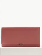 Marks & Spencer Leather Foldover Purse Rosewood