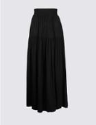 Marks & Spencer Crinkle Full Maxi Skirt Black