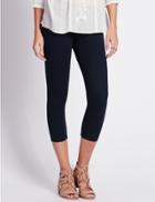 Marks & Spencer Cotton Rich Cropped Leggings Navy