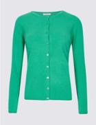 Marks & Spencer Cashmilon&trade; Round Neck Cardigan Jade