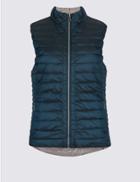 Marks & Spencer Reversible Quilted Gilet With Down & Feather Petrol Mix