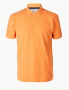 Marks & Spencer Pure Cotton Polo Shirt Bright Orange