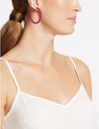 Marks & Spencer Velvet Hoop Earrings Pink