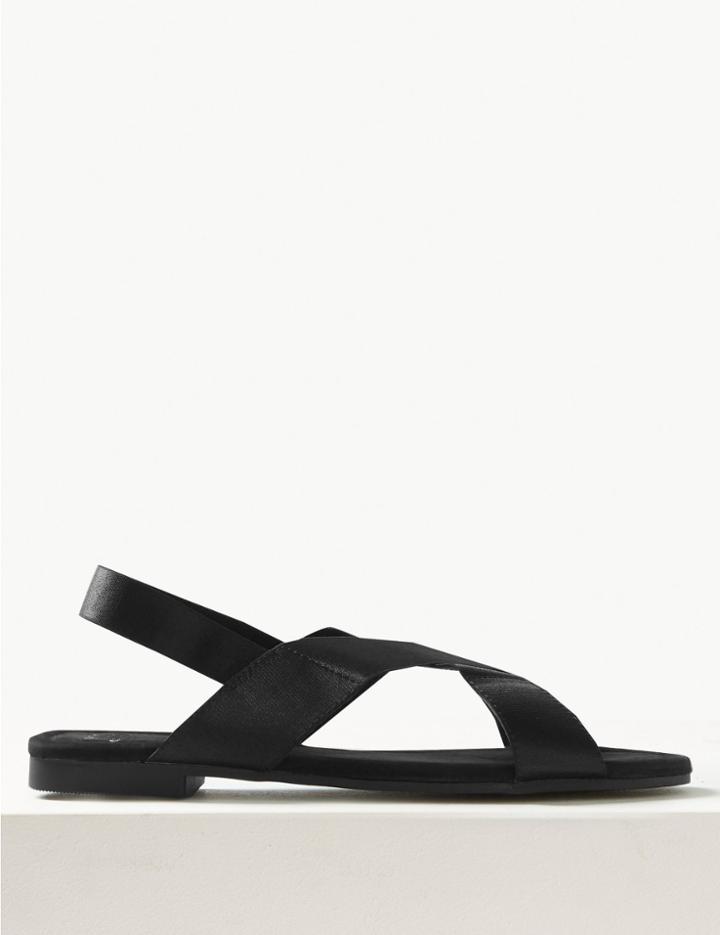 Marks & Spencer Cross Over Strap Sandals Black