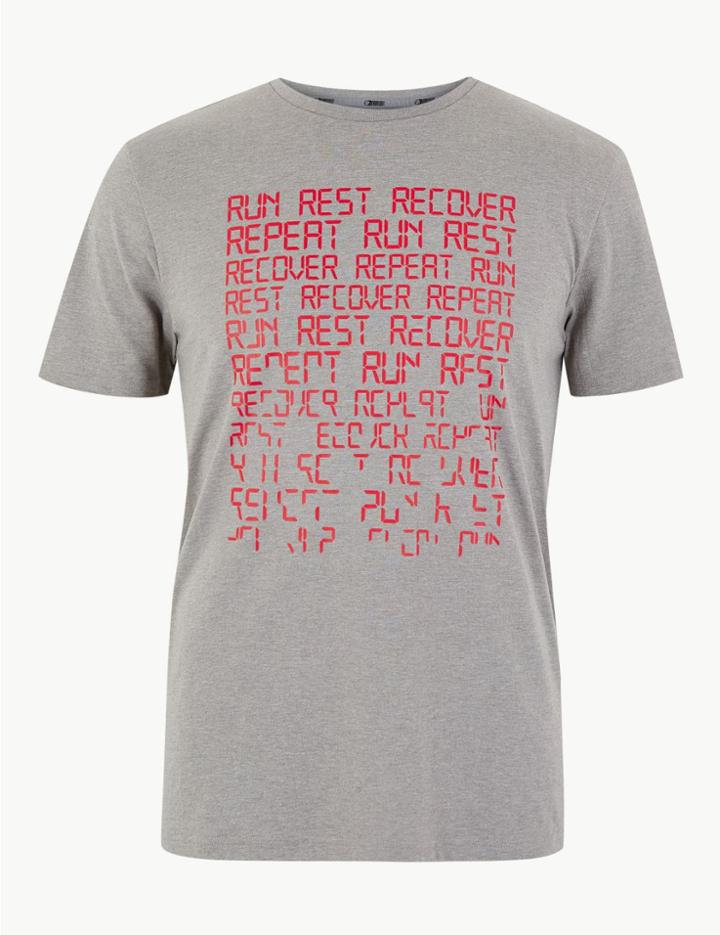 Marks & Spencer Active Run Rest Recover T-shirt Grey Mix