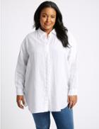 Marks & Spencer Curves Pure Linen Long Sleeve Shirt Soft White