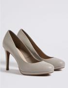 Marks & Spencer Wide Fit Stiletto Heel Platform Court Shoes Grey