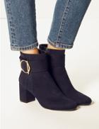Marks & Spencer Side Buckle Ankle Boots Navy