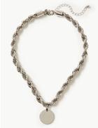 Marks & Spencer Chunky Twist Rope Necklace Silver