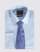 Marks & Spencer Pure Silk Geometric Print Tie Blue Mix
