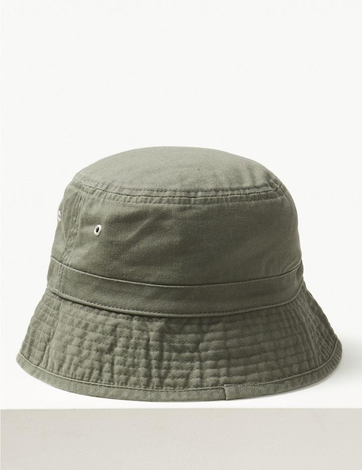 Marks & Spencer Pure Cotton Bucket Hat Khaki