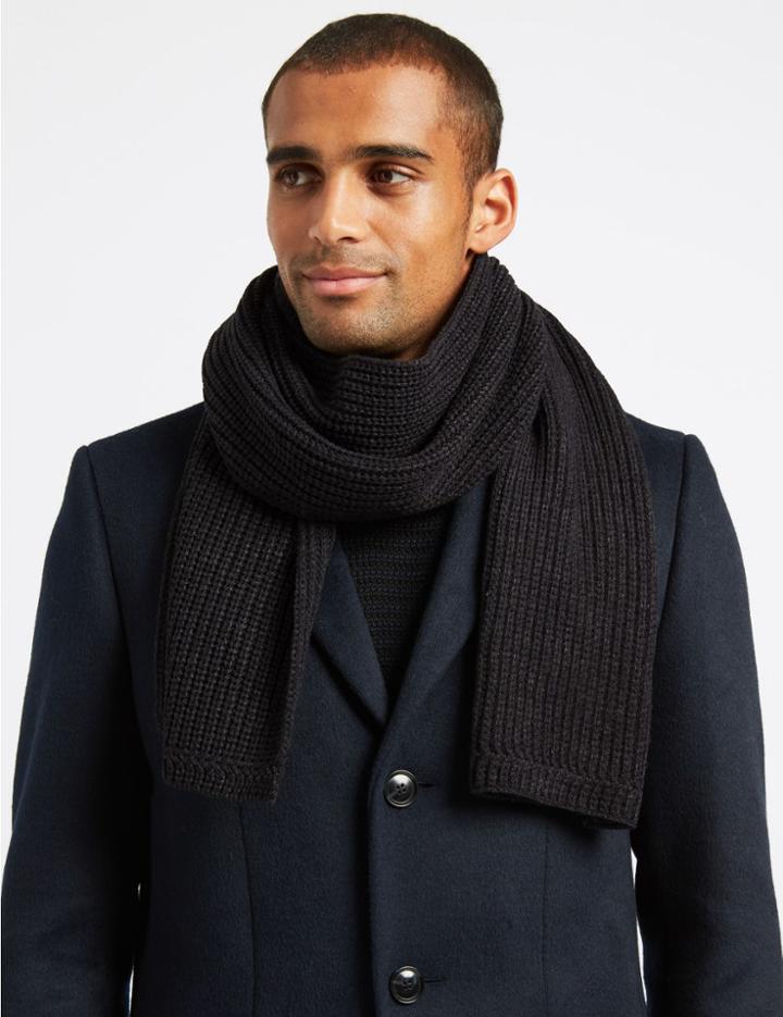 Marks & Spencer Knitted Scarf Charcoal