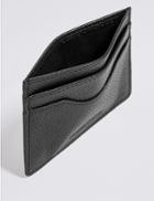 Marks & Spencer Pebble Grain Leather Card Wallet Black