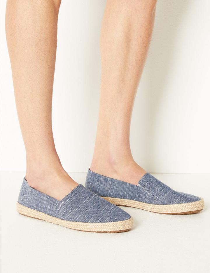 Marks & Spencer Slip-on Espadrilles With Freshfeet&trade; Chambray