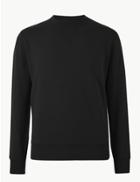 Marks & Spencer Pure Cotton Crew Neck Sweatshirt Black