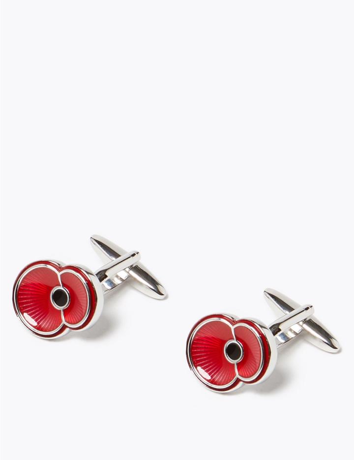 Marks & Spencer Poppy Cufflinks Red Mix