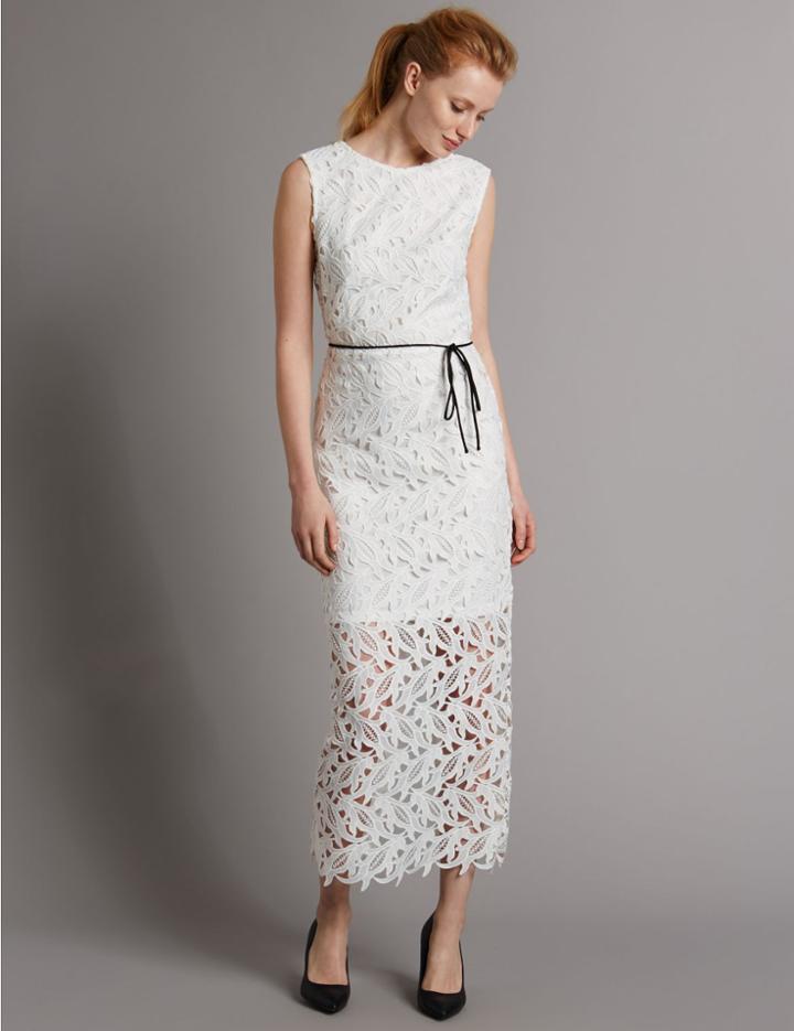 Marks & Spencer Lace Sleeveless Maxi Dress Ivory