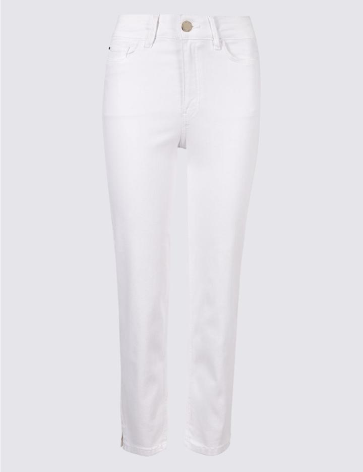 Marks & Spencer Sculpt & Lift Roma Rise Cropped Jeans Soft White