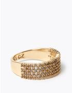 Marks & Spencer Gold Plated Sparkle Band Ring Gold Mix