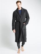 Marks & Spencer Super Soft Cotton Towelling Gown Charcoal