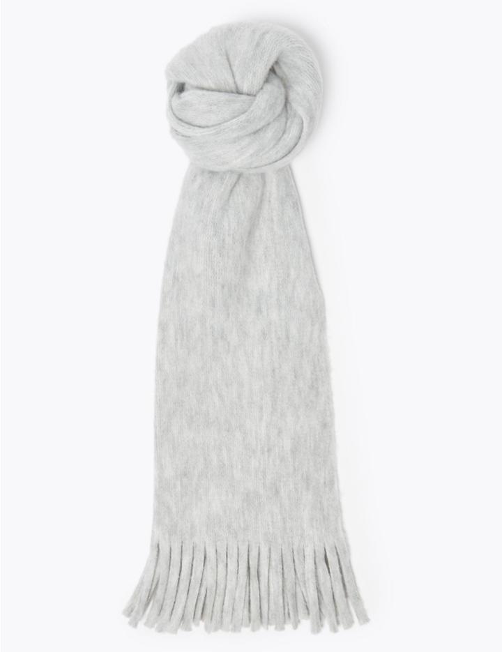 Marks & Spencer Brushed Knit Scarf Grey