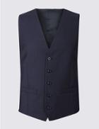 Marks & Spencer Navy Tailored Fit Wool Waistcoat Navy