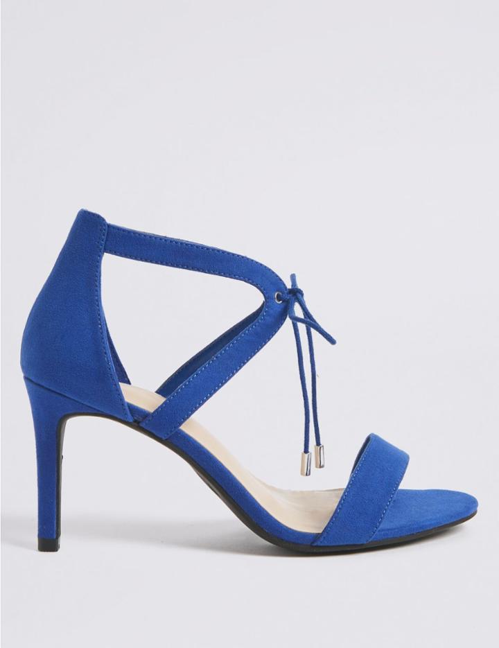 Marks & Spencer Extra Wide Fit Lace-up Stiletto Heel Sandals Cobalt