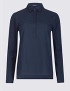 Marks & Spencer Pure Cotton Long Sleeve Shirt Navy