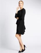Marks & Spencer Ruffle 3/4 Sleeve Bodycon Dress Black