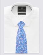 Marks & Spencer Pure Silk Floral Print Tie Blue Mix