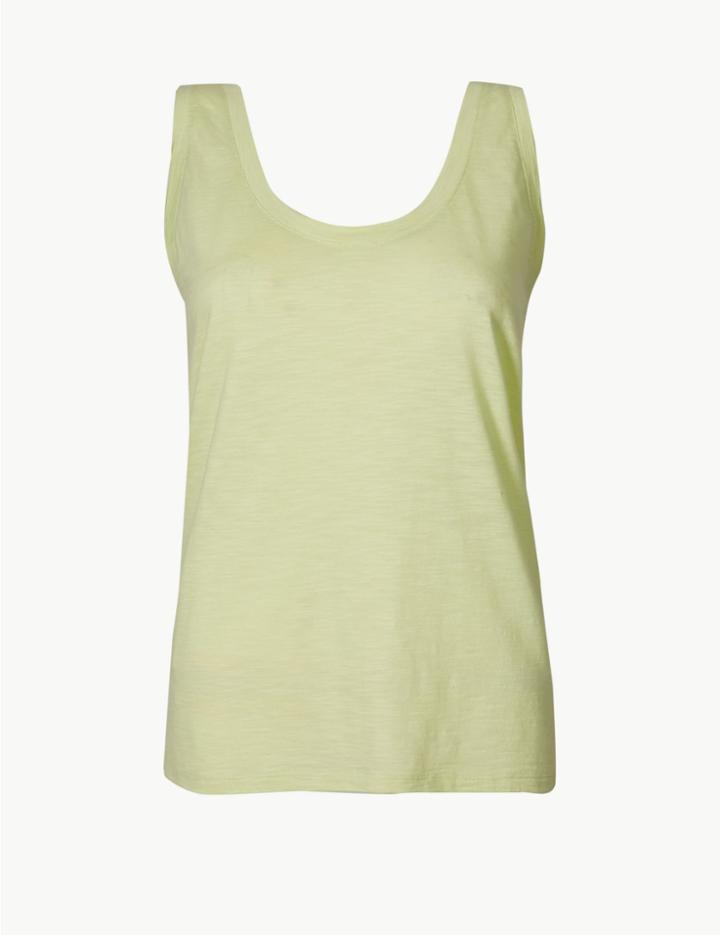 Marks & Spencer Scoop Neck Vest Top Pale Green
