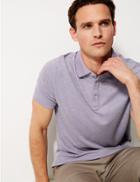 Marks & Spencer Slim Fit Modal Rich Textured Polo Shirt Lilac