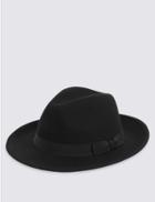 Marks & Spencer Pure Wool Fedora With Stormwear&trade; Black