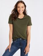 Marks & Spencer Pure Cotton Crew Neck T-shirt Dark Olive