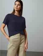 Marks & Spencer Round Neck Short Sleeve T-shirt Dark Navy