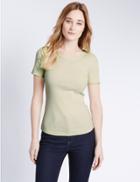 Marks & Spencer Pure Cotton Short Sleeve T-shirt Lime