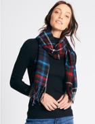 Marks & Spencer Wool Blend Floral Print Scarf Red Mix