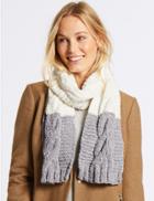 Marks & Spencer Cable Chenille Scarf Cream Mix
