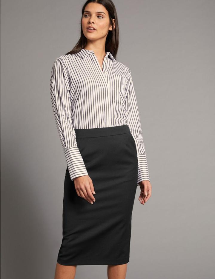 Marks & Spencer Wool Blend Pencil Midi Skirt Black
