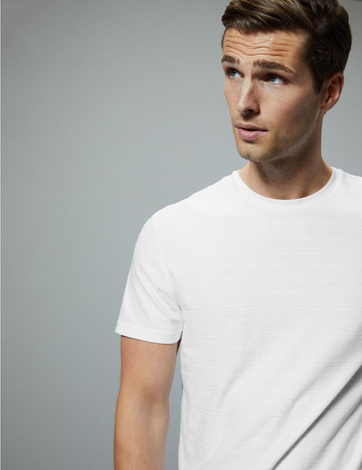 Marks & Spencer Supima Cotton Striped T-shirt White